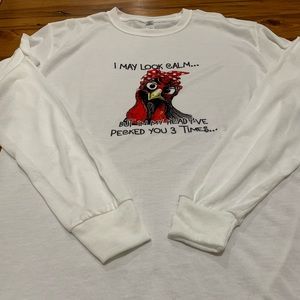 100% Polyester Size Medium New Long Sleeve Chicken